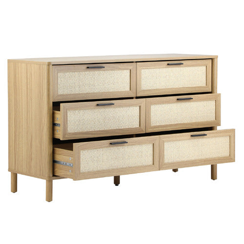 LIVING FUSION ELIDA RATTAN 6 DRAWER CHEST