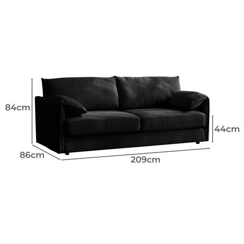 SOUTHERN STYLERS ELKEN 3 SEATER DOUBLE VELVET SOFA BED
