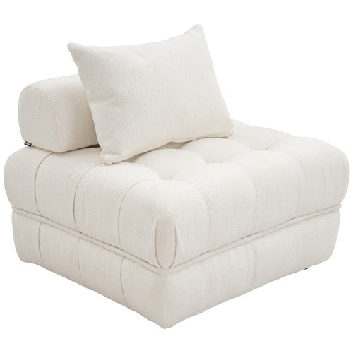 EVER DREAMING LIVING ELLA 4 SEATER BOUCLE SOFA & OTTOMAN SET