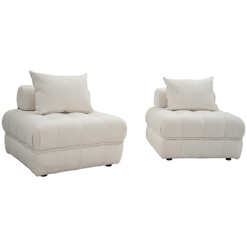 EVER DREAMING LIVING ELLA 76CM BOUCLE LOUNGE CHAIRS (SET OF 2)