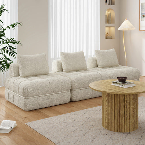 EVER DREAMING LIVING ELLA 76CM BOUCLE LOUNGE CHAIRS (SET OF 3)