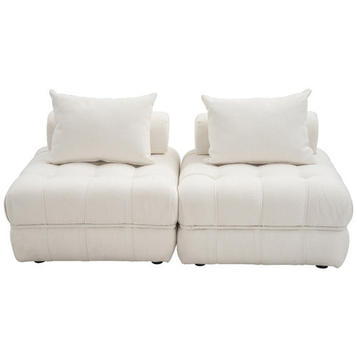 EVER DREAMING LIVING ELLA 76CM BOUCLE LOUNGE CHAIRS (SET OF 2)