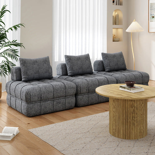 EVER DREAMING LIVING ELLA 76CM BOUCLE LOUNGE CHAIRS (SET OF 3)