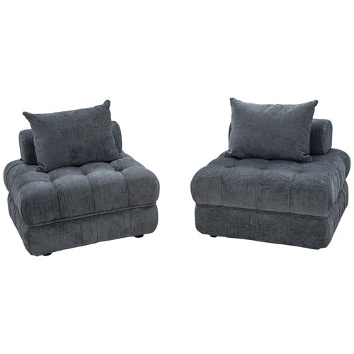 EVER DREAMING LIVING ELLA 76CM BOUCLE LOUNGE CHAIRS (SET OF 2)