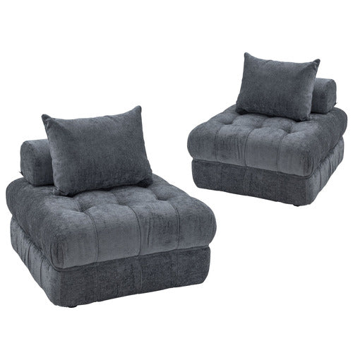 EVER DREAMING LIVING ELLA 76CM BOUCLE LOUNGE CHAIRS (SET OF 2)
