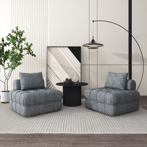 EVER DREAMING LIVING ELLA 76CM BOUCLE LOUNGE CHAIRS (SET OF 2)
