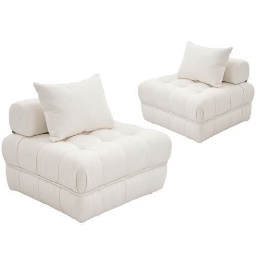 EVER DREAMING LIVING ELLA 76CM BOUCLE LOUNGE CHAIRS (SET OF 2)
