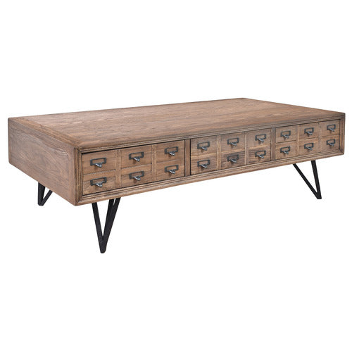 CHARTWELL HOME ELLIOT RECYCLED ELM WOOD COFFEE TABLE