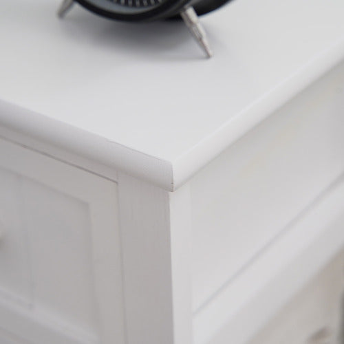 EVER DREAMING LIVING ELOISA BEDSIDE TABLE WITH WICKER BASKET