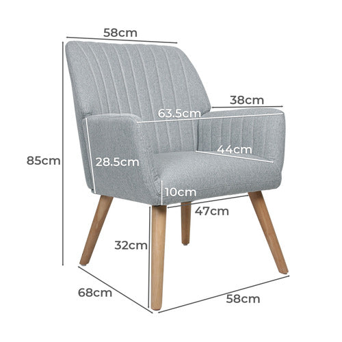 LIVING FUSION ELWINE RUBBERWOOD ARMCHAIR