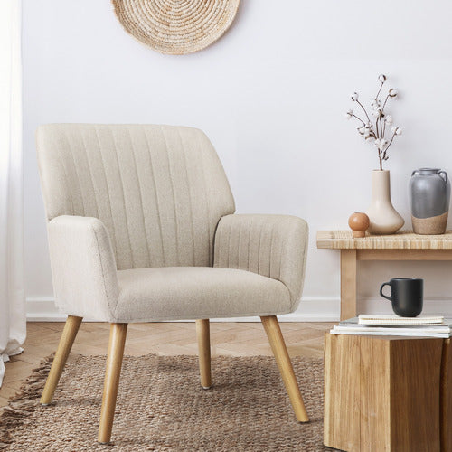 LIVING FUSION ELWINE RUBBERWOOD ARMCHAIR