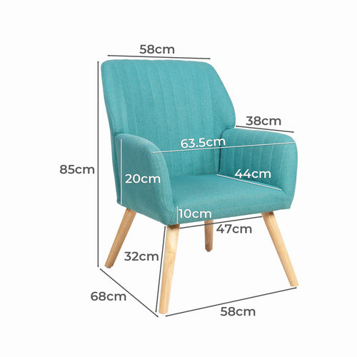 LIVING FUSION ELWINE RUBBERWOOD ARMCHAIR