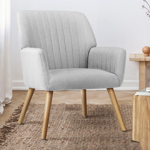 LIVING FUSION ELWINE RUBBERWOOD ARMCHAIR
