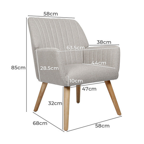 LIVING FUSION ELWINE RUBBERWOOD ARMCHAIR