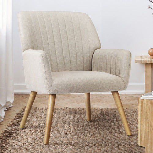 LIVING FUSION ELWINE RUBBERWOOD ARMCHAIR