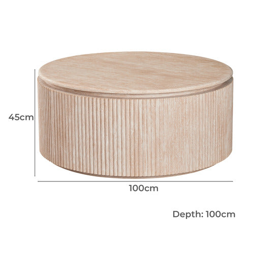 KEYS ROAD DESIGNS EMPRESS TRAVERTINE-LOOK COFFEE TABLE