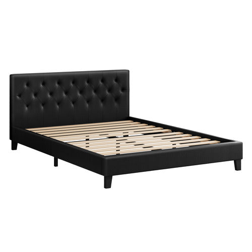 HOXTON ROOM BLACK VERNON FAUX LEATHER BED FRAME
