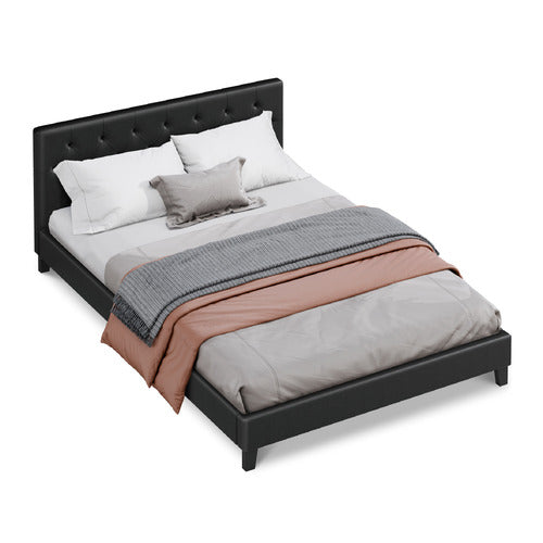 HOXTON ROOM BLACK VERNON FAUX LEATHER BED FRAME