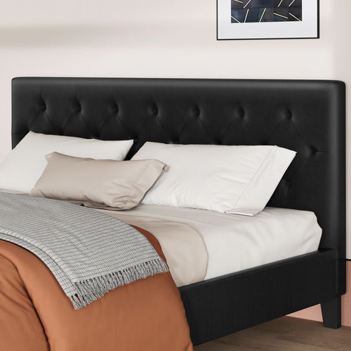 HOXTON ROOM BLACK VERNON FAUX LEATHER BED FRAME