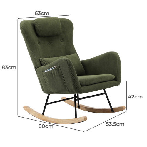 LIVING FUSION ERIN CORDUROY ROCKING CHAIR