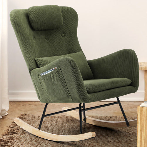 LIVING FUSION ERIN CORDUROY ROCKING CHAIR
