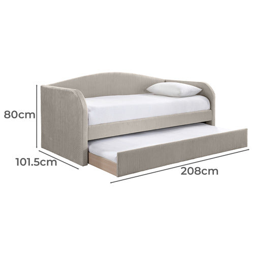 BY DESIGNS ESTHER VELVET SINGLE DAYBED WITH TRUNDLE
