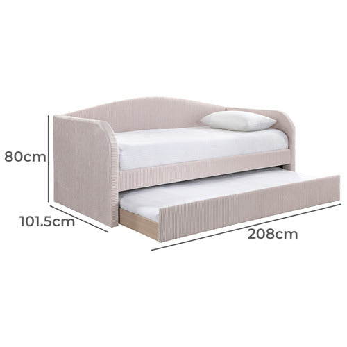 BY DESIGNS ESTHER VELVET SINGLE DAYBED WITH TRUNDLE