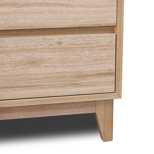 EVERGREEN HOME ESTRELLA OAK WOOD BEDSIDE TABLE