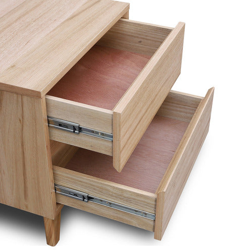 EVERGREEN HOME ESTRELLA OAK WOOD BEDSIDE TABLE