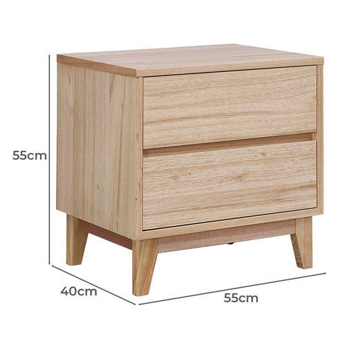 EVERGREEN HOME ESTRELLA OAK WOOD BEDSIDE TABLE