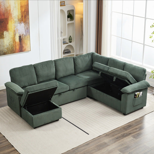 CASSINGTON HOME EVIANA 6 SEATER KING SINGLE MODULAR SOFA BED & OTTOMAN SET