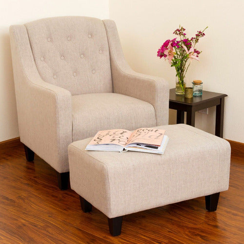FURNITURE MARKET NOTTINGHAM ARMCHAIR & FOOTSTOOL SET