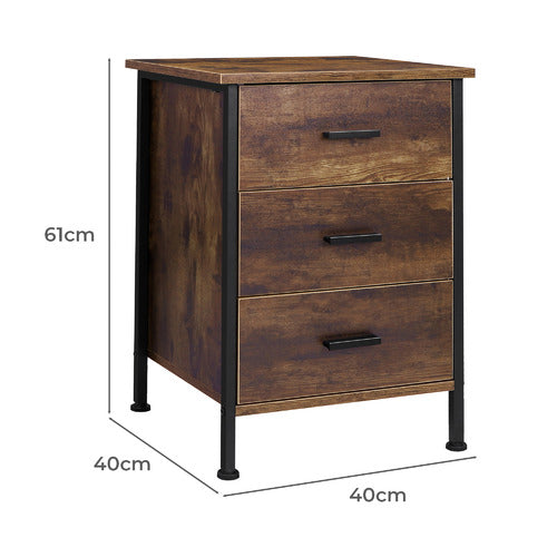 HOXTON ROOM VIKTOR 3 DRAWER BEDSIDE TABLE