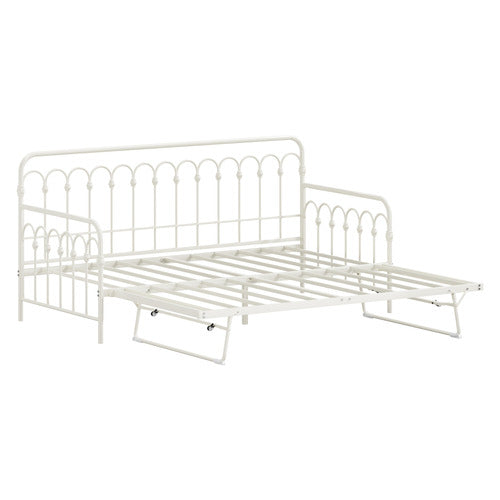 LIVING FUSION FAYE STEEL SINGLE DAYBED WITH TRUNDLE