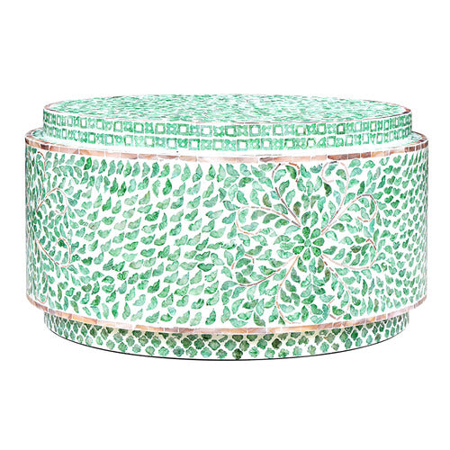 THE DECOR STORE FINLEY CAPIZ SHELL COFFEE TABLE