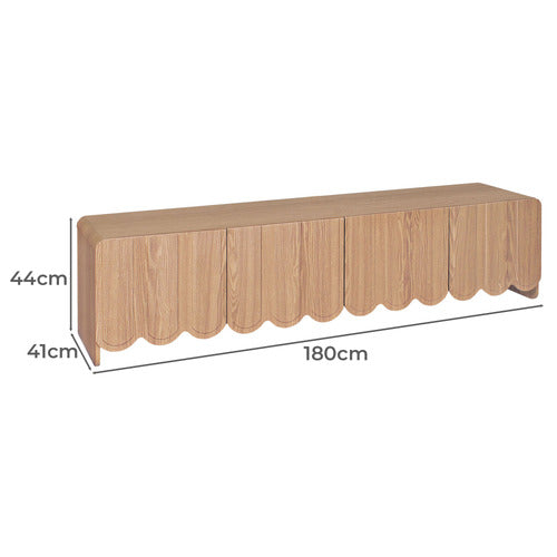 180CM FIONA SCALLOPED 4 DOOR TV UNIT