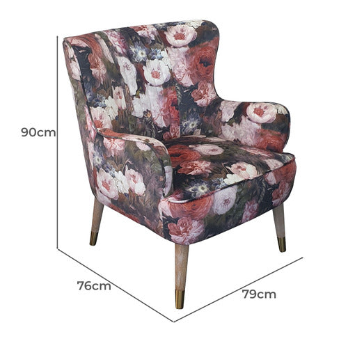 BY DESIGNS FLORA VELVET ACCENT CHAIR