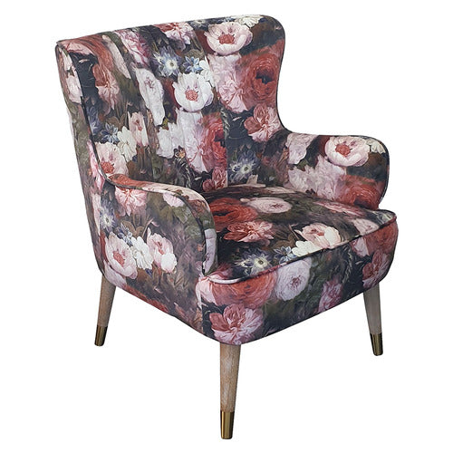 BY DESIGNS FLORA VELVET ACCENT CHAIR