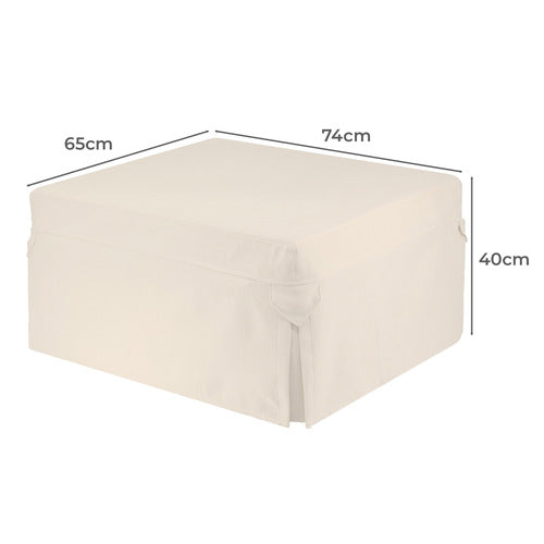 DECOR TRADERS FOLDLUX CONVERTIBLE OTTOMAN SOFA BED WITH CASTORS & SLIPCOVER