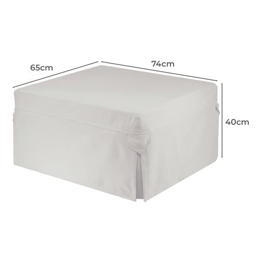 DECOR TRADERS FOLDLUX CONVERTIBLE OTTOMAN SOFA BED WITH CASTORS & SLIPCOVER
