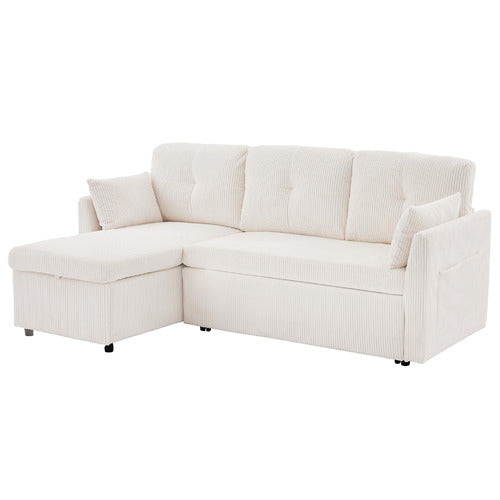 CASSINGTON HOME FONTANA 3 SEATER SINGLE CORDUROY SOFA BED WITH REVERSIBLE CHAISE