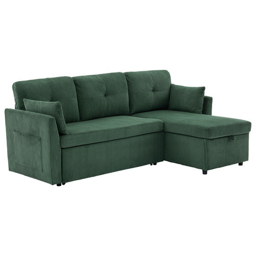 CASSINGTON HOME FONTANA 3 SEATER SINGLE CORDUROY SOFA BED WITH REVERSIBLE CHAISE