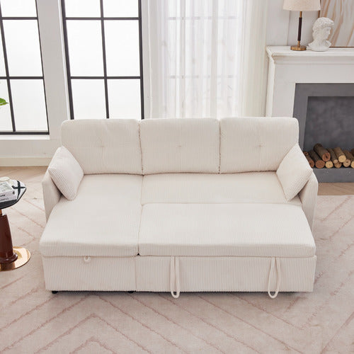 CASSINGTON HOME FONTANA 3 SEATER SINGLE CORDUROY SOFA BED WITH REVERSIBLE CHAISE