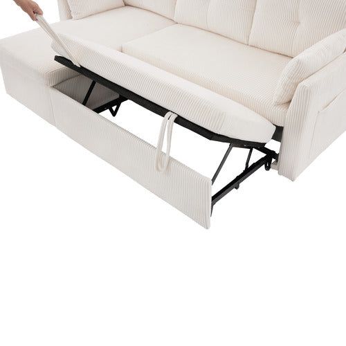 CASSINGTON HOME FONTANA 3 SEATER SINGLE CORDUROY SOFA BED WITH REVERSIBLE CHAISE