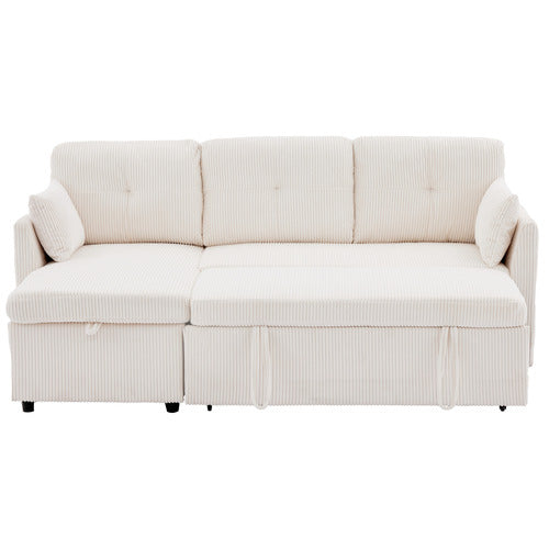 CASSINGTON HOME FONTANA 3 SEATER SINGLE CORDUROY SOFA BED WITH REVERSIBLE CHAISE