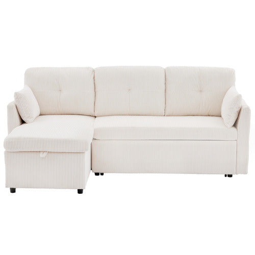 CASSINGTON HOME FONTANA 3 SEATER SINGLE CORDUROY SOFA BED WITH REVERSIBLE CHAISE