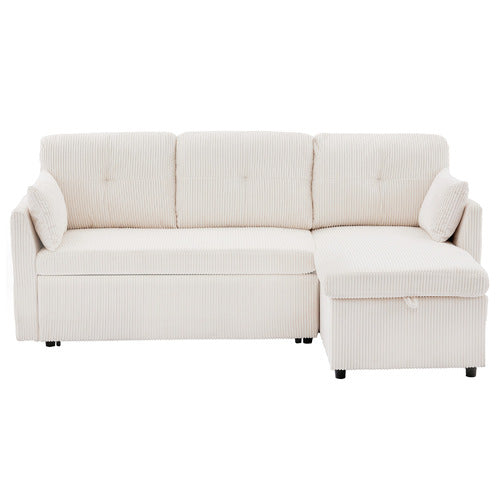 CASSINGTON HOME FONTANA 3 SEATER SINGLE CORDUROY SOFA BED WITH REVERSIBLE CHAISE
