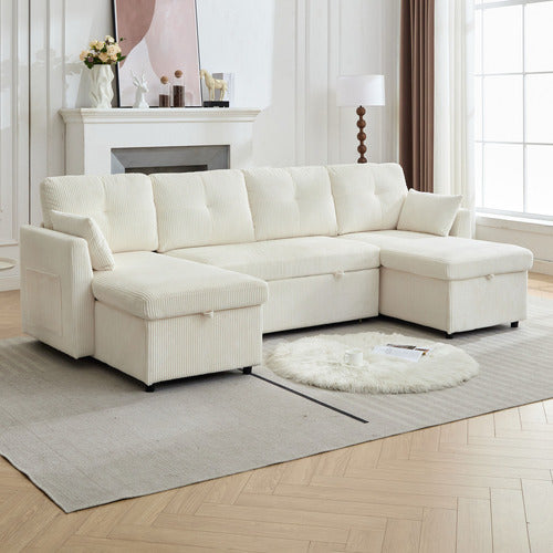 CASSINGTON HOME FONTANA 4 SEATER DOUBLE CHAISE SOFA BED