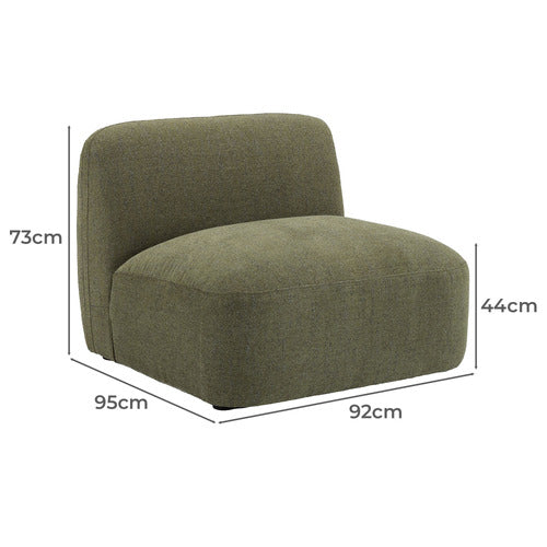 FOREST GREEN MOAB ARMLESS LOUNGE CHAIR
