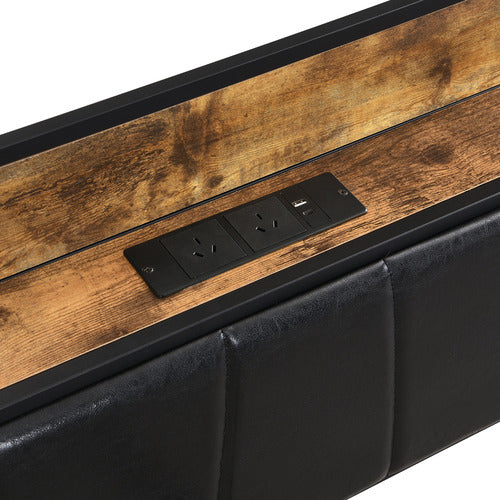 EVIE HOME FRANCES BED FRAME WITH OUTLETS & USB PORTS